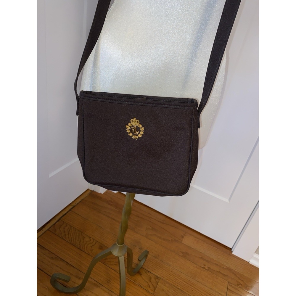 Ralph Lauren Vintage‎ Nylon Crossbody Shoulder Bag Brown Y2K